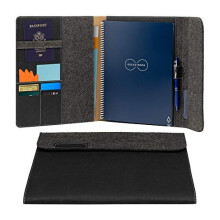 Smart Notebook Folio Cover Dark Matter Black For Letter A4 Recyclable Biodegradable Pen Holder Magnetic Clasp Inner Storage