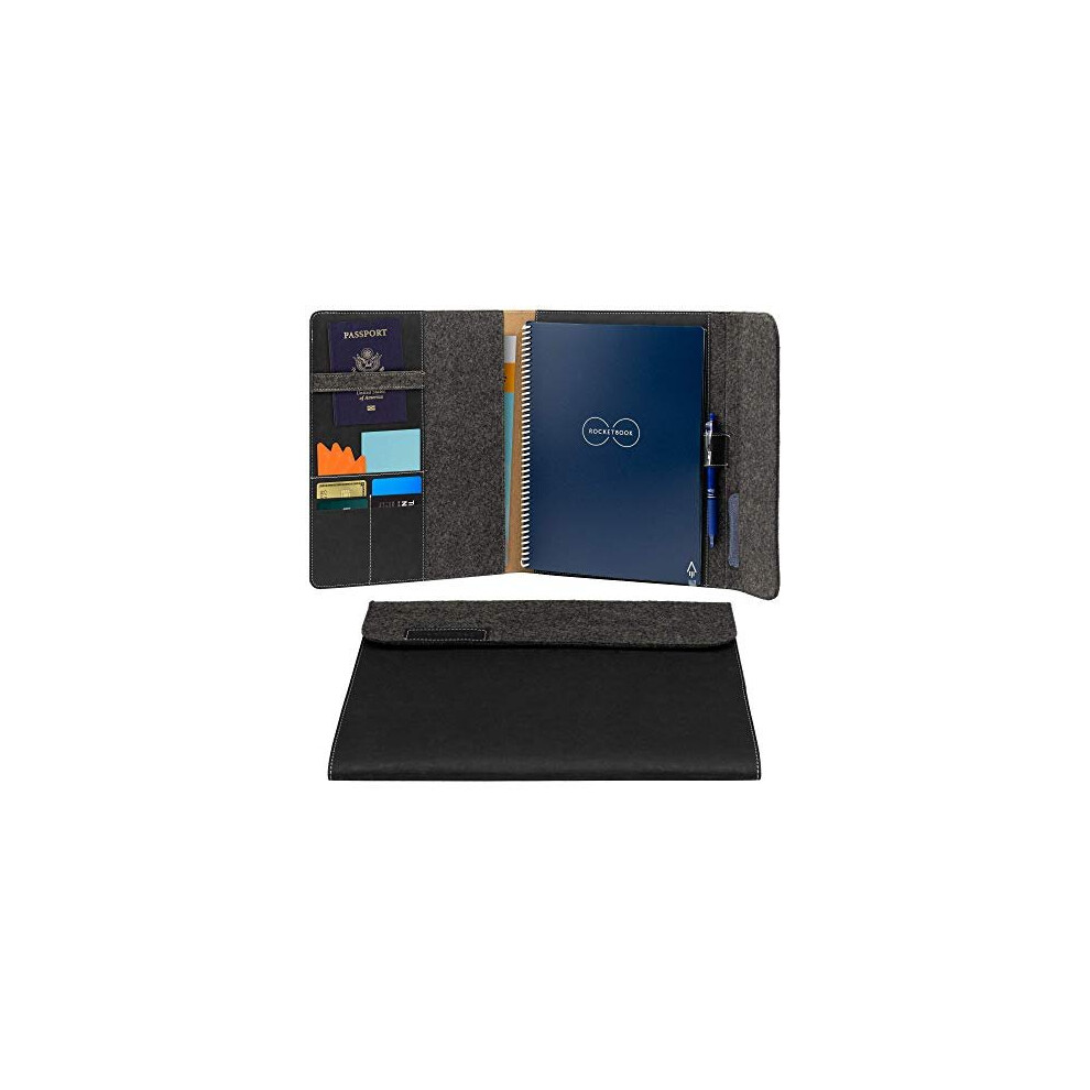 Smart Notebook Folio Cover Dark Matter Black For Letter A4 Recyclable Biodegradable Pen Holder Magnetic Clasp Inner Storage-image-OPC-PBKTTZ9-NEW