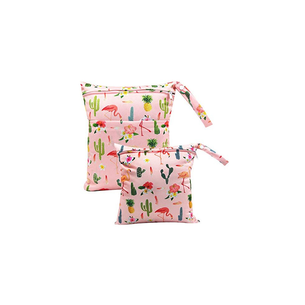 Wet Bag Wet Dry Bags For Cloth Diapers Nappy Daycare Organiser Storage Bags Waterproof Washable Reusable Zipper Bag Pink Fenfang