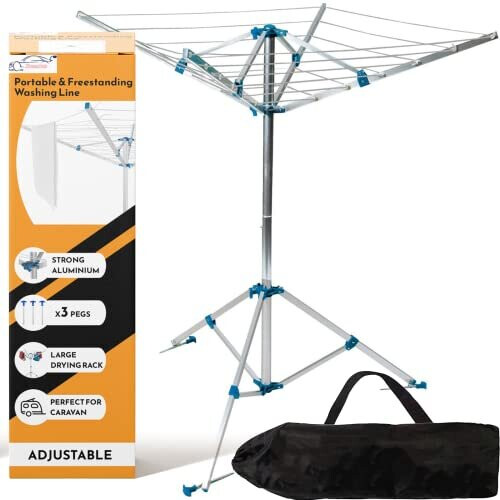 Rotary Washing Line Airers Clothes Airer Outdoor Portable Foldable