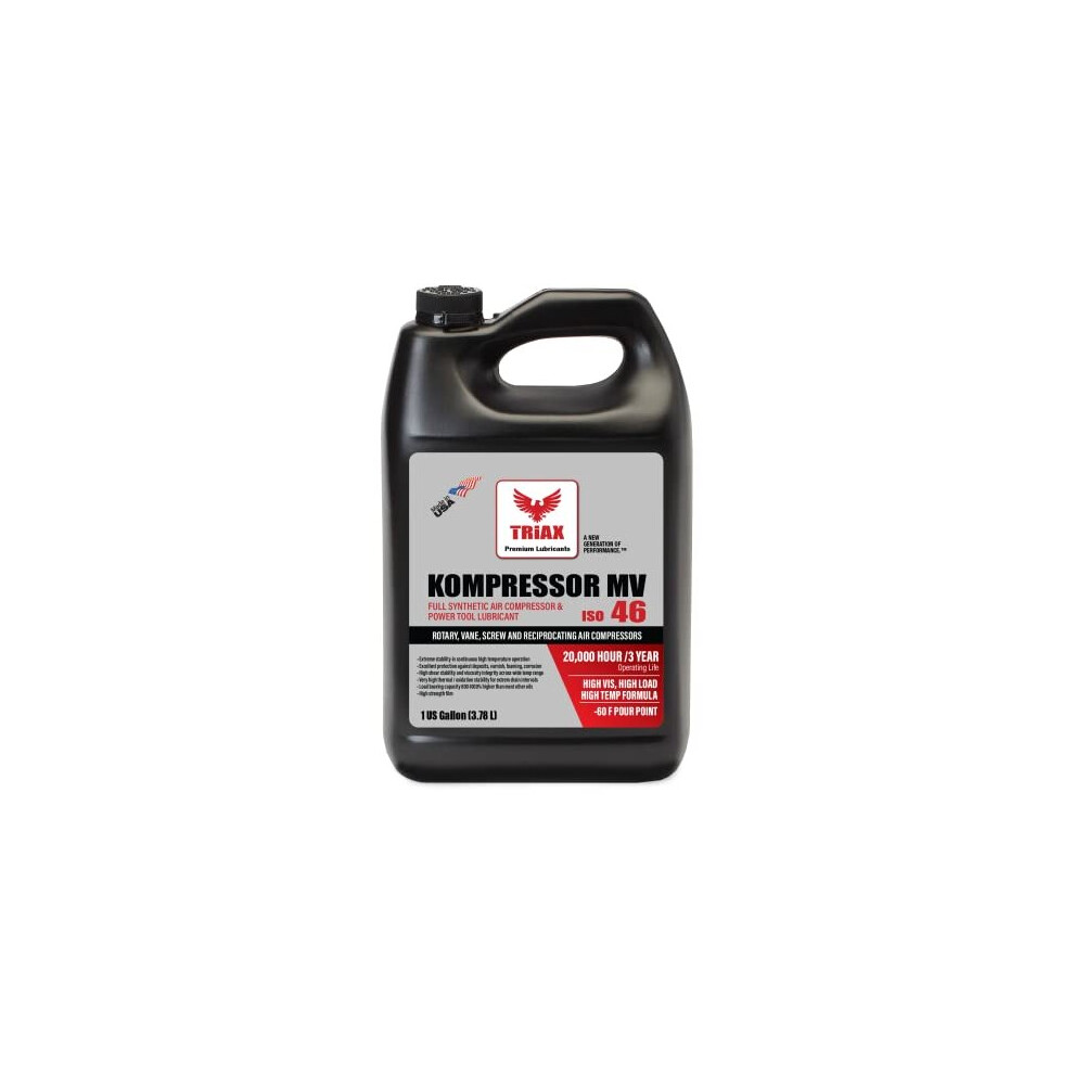 Kompressor Mv Iso 46 Multi Vis Full Synthetic Air Compressor Oil For Rotary Vane Screw Reciprocal Silent Air Compressors High Temp 20000 Hour Life 1 852771008309