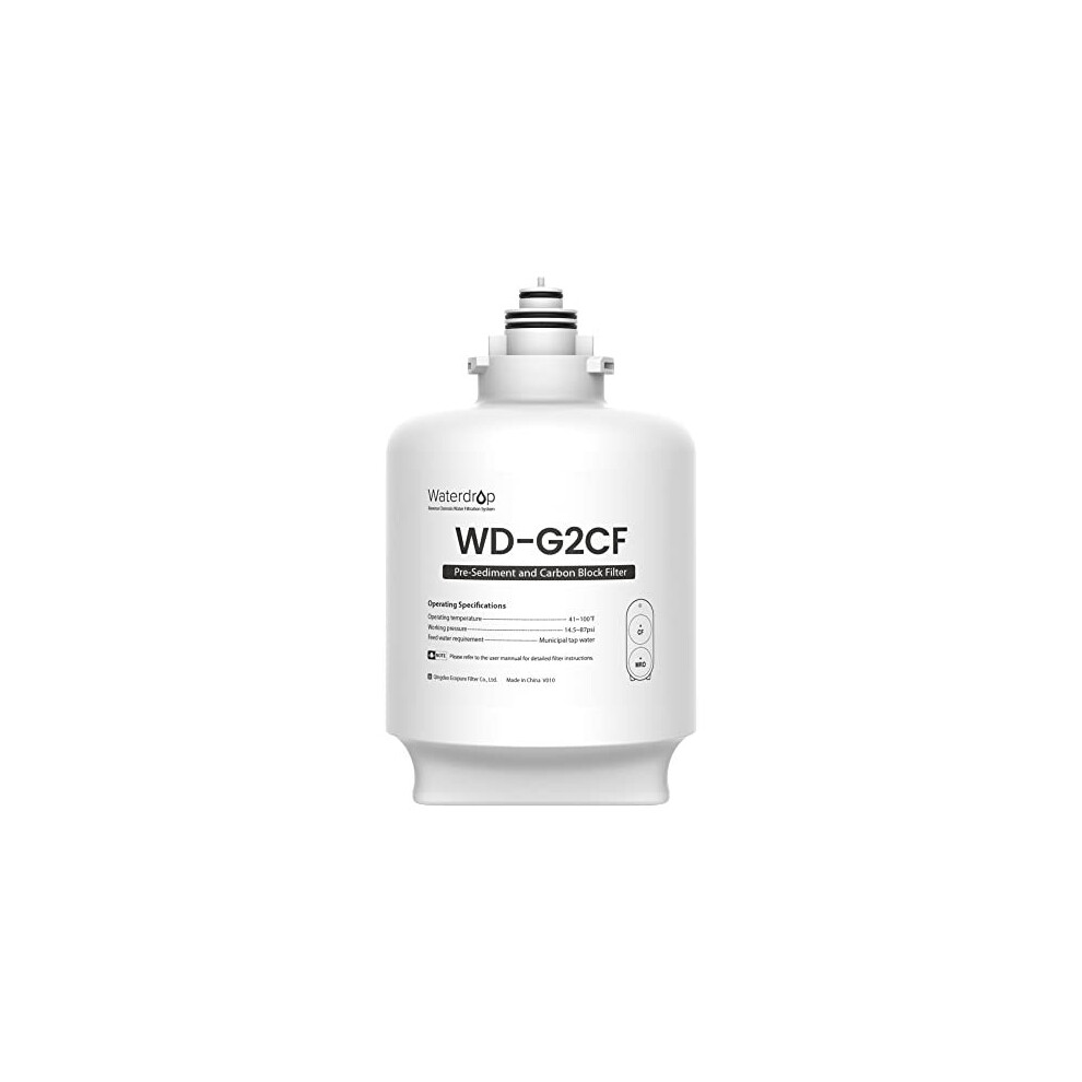 WDG2CF Filter 12Month Lifetime Replacement for WDG2B WDG2W Reverse Osmosis System Package May Vary