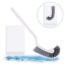 Toilet Bowl Brush with Holder Slim Compact Bathroom Brush for Bathroom Storage Toilet Brush Sturdy Deep Cleaning Set White