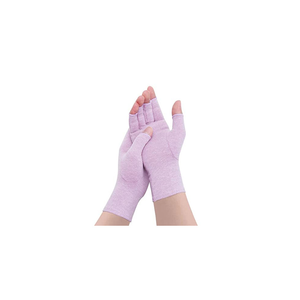 Gebell Purple Rheumatoid Arthritis Gloves Compression Gloves Fingerless Joint Pain Relief Hand Mitten Warmth Gloves Carpal Tunnel Gloves For Women Men A S
