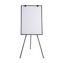 Flipchart Easel Black Tripod and Aluminium Frame Magnetic Whiteboard with Adjustable Height 70 x 100 x 180 cm