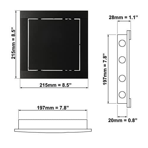 200x200mm Anthracite black Access Panel Surface Fit 8x8 ABS Plastic Inspection Hatch Access Door 1