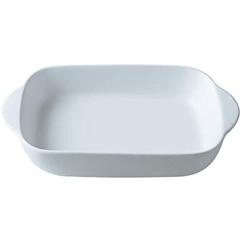white Small Ceramics Rectangular Baking Dishes with Handle for Oven Ceramic Baking Pan Lasagna Casserole Pan Individual Bakeware 9x5 inch