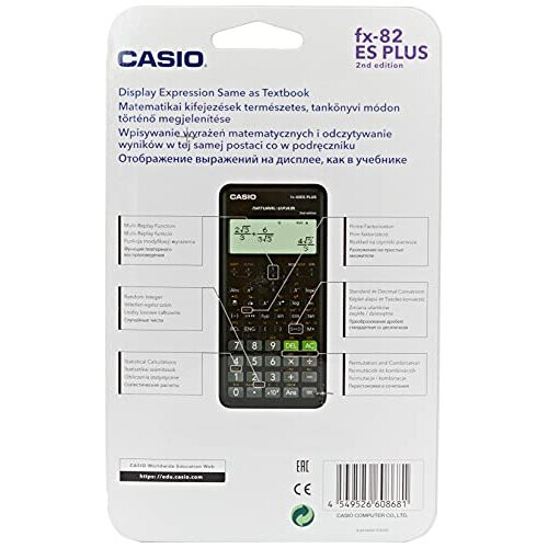 Casio FX82ES PLUS2 Scientific Calculator 252 Functions 11 x 77 x 162 mm Black 1
