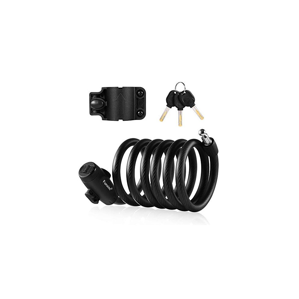 Bike lock 180cm 12mm cable lock with 3 keys and metal cable Bicycle lock heavy load safe combination with mounting bracket for bicycle tricycle
