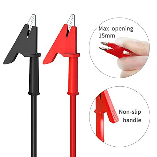 Stackable 4mm Banana Plug to Alligator Clips Test Leads Crocodile Test Clamps Cables for Multimeter Electrical Testing 5PCS 1