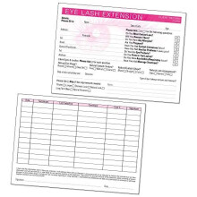 Eyelash Extension Client Record Card Treatment Consultation Form for Mobile Therapists Salons A6 Pack of 50 Landscape