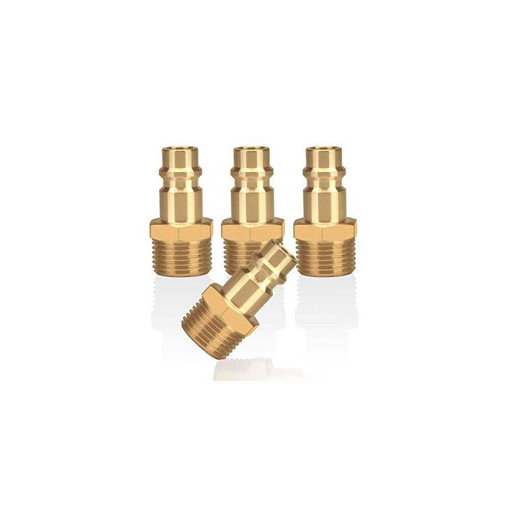 Sukudon Men's 4Pcs Air Line Connectors Euro Airline Hose Compressor Fittings 38 Bsp Air Coupler And Plug Kit Couplings Connector