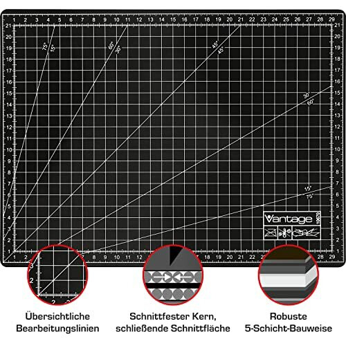 Self Healing DoubleSided Cutting Mat with Grid a4 2