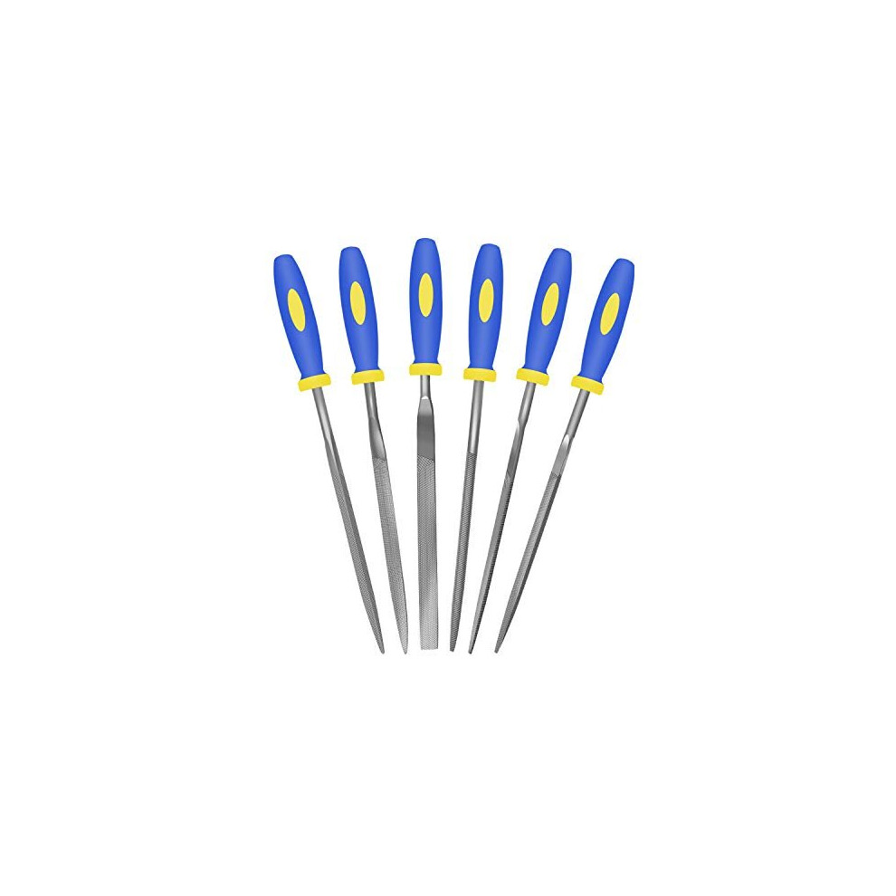 Mini Needle File Set Carbon Steel 6 Pieceset Hardened Alloy Strength Steel Set Includes Flat Flat Warding Square Triangular Round And Halfround File6 769390563365