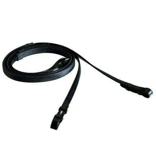 Durable Quality Rubber Reins BlackBrown HorseCobPony Cob Black