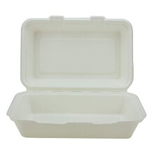 Bagasse 1 Compartment Take Away Box 165 x 240 x 80mm Set of 50 Super Rigid Biodegradable Compostable and Recyclable Disposable Menu Boxes Made from