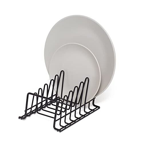 Plate RackDrainer Kitchen Cupboard Storage Organiser Black Small