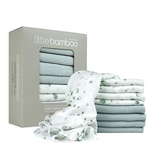 Muslin Squares 8 Pack 60 x 60cm Whisper Grey 1