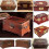 Pure Copper Square Wood Box Toggle Latch Retro Decorative Lock Catch Lock with Screws for Suitcase Chest Trunk Latch Clasp Jewelry Box 65 52cm Golden 2