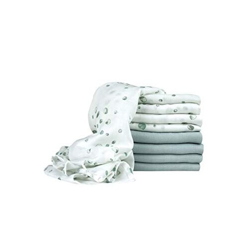 Muslin Squares 8 Pack 60 x 60cm Whisper Grey 2