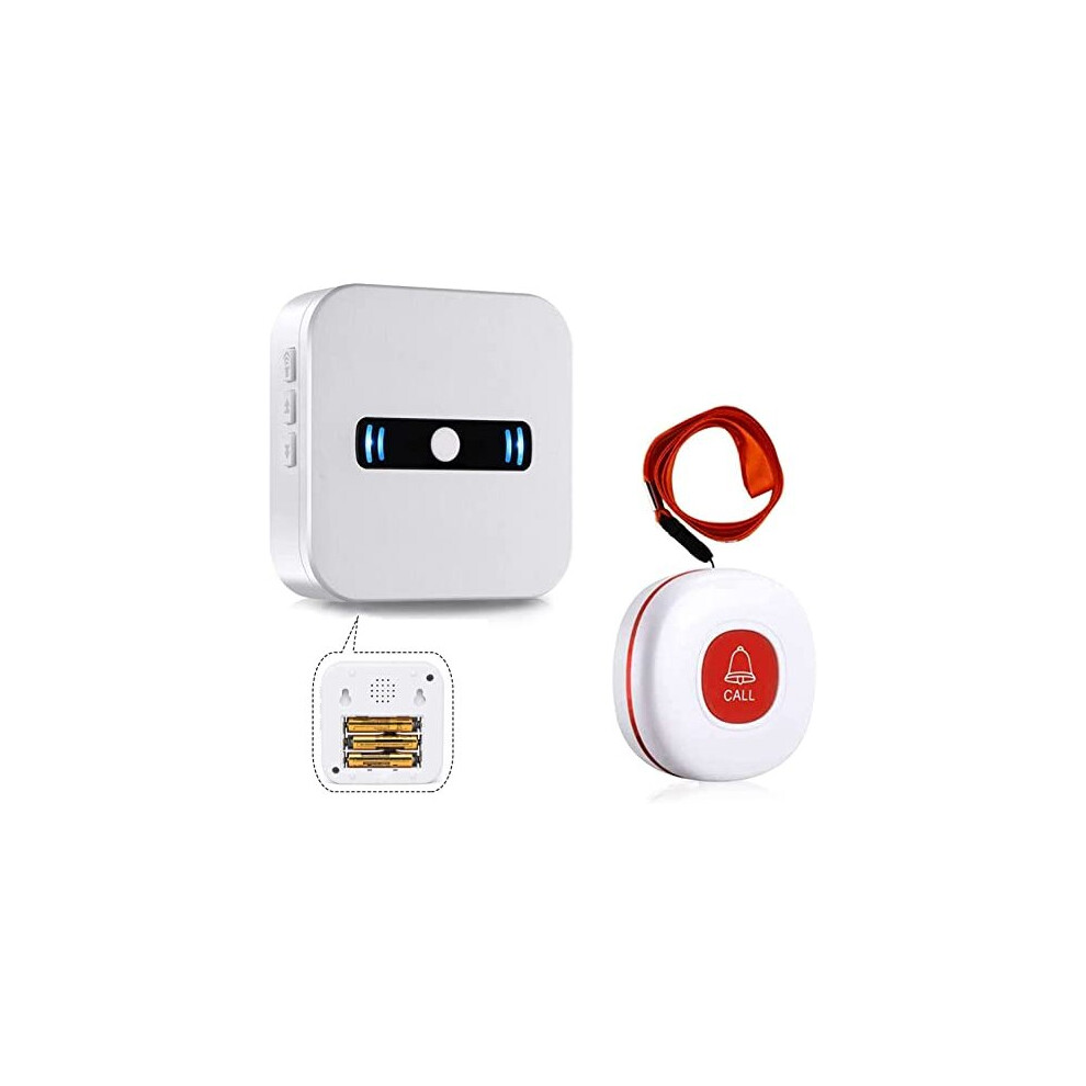 Daytee Portable Caregiver Pager Wireless Call Button For Elderly Patient Personal In Home Alert System 1 Portable Battery Receiver 1 Call Bell Button