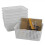 6Pack Small White Plastic Weave Rattan Storage Basket Box 4