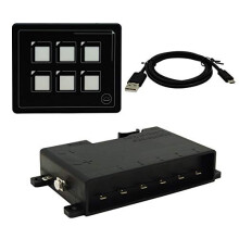 Boat Car 12v 24v 6 Pin Film Button Touch Screen LED Switch Panel Builtin PPTC wUSB Cable Membrane Control Box IP66 for Truck Caravan RV Yacht Marine