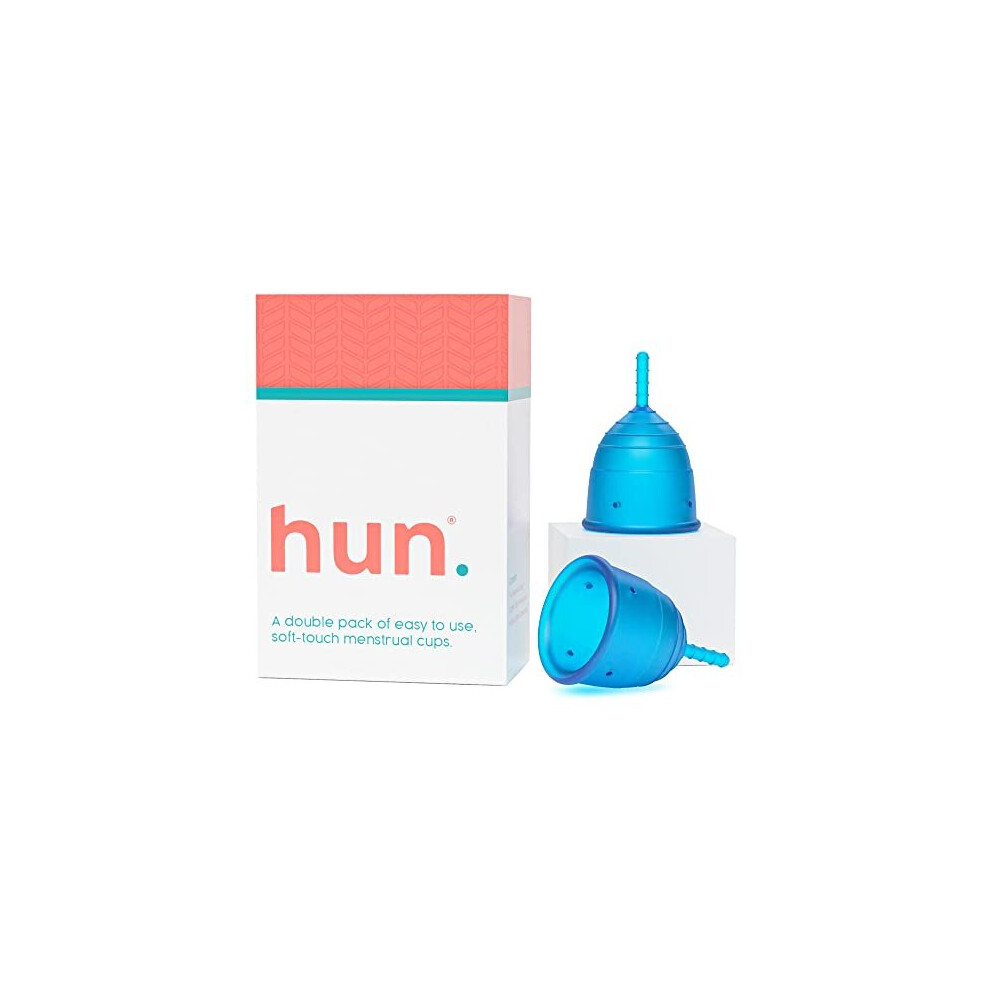 Hun. 2 Small Hun Menstrual Cups With Canvas Bag Reusable And Comfortable Medical Grade Silicone Wear For 12 Hours Sustainable Period Cup