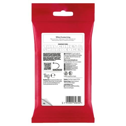 Extra Stretch Extra Smooth Extra Thin Extra Fondant Icing White 1 kg Pack of 1 1