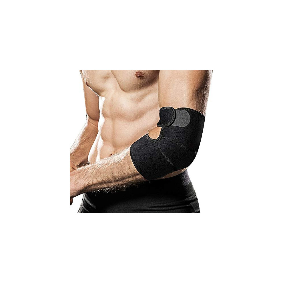 Elbow Support Adjustable Neoprene Elbow Support Brace with DualSpring Stabiliser Elbow Strap for Golfers Elbow Tennis Elbow Arthritis Sports Injury