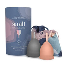 Soft Menstrual Cup Super Soft and Flexible Best Sensitive Cup Wear for 12 Hours Tampon and Pad Alternative Regular Grey Small Desert Blush