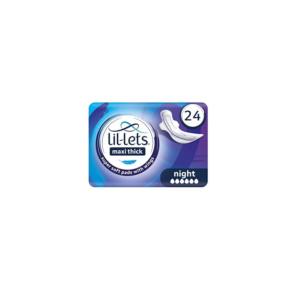 Maxi Thick Super Soft Sanitary Pads Night with Wings 1 Pack of 24 Maxi Pads