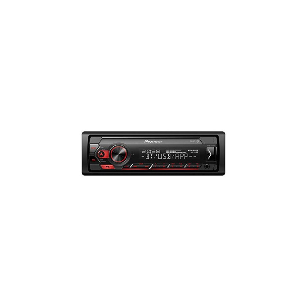 MVHS320BT 1DIN receiver with Bluetooth Red illumination USB Spotify Pioneer Smart Sync App and compatible with Android devices