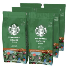 Starbucks House Blend Medium Roast Ground Coffee, 200 g - Balanced, toffee-nut-cocoa notes, Pack of 6
