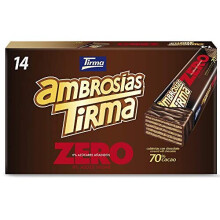 Tirma 70 Dark Chocolate Wafers No Added Sugars Ambrosias Low Carb Wafer Bars Chocolate Wafer Bars 70 Cocoa Cream Filled Wafers Keto Diet Friendly