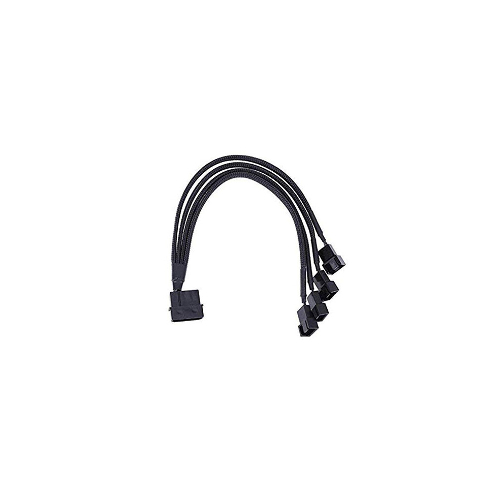 4Pin Molex To 4 X 34Pin Pc Case Fan Sleeved Adapter Cable 3Pin Or 4Pin Pwm Connector To Molex Computer Cooler Cooling Fan Splitter Y Power Cable 884017480433