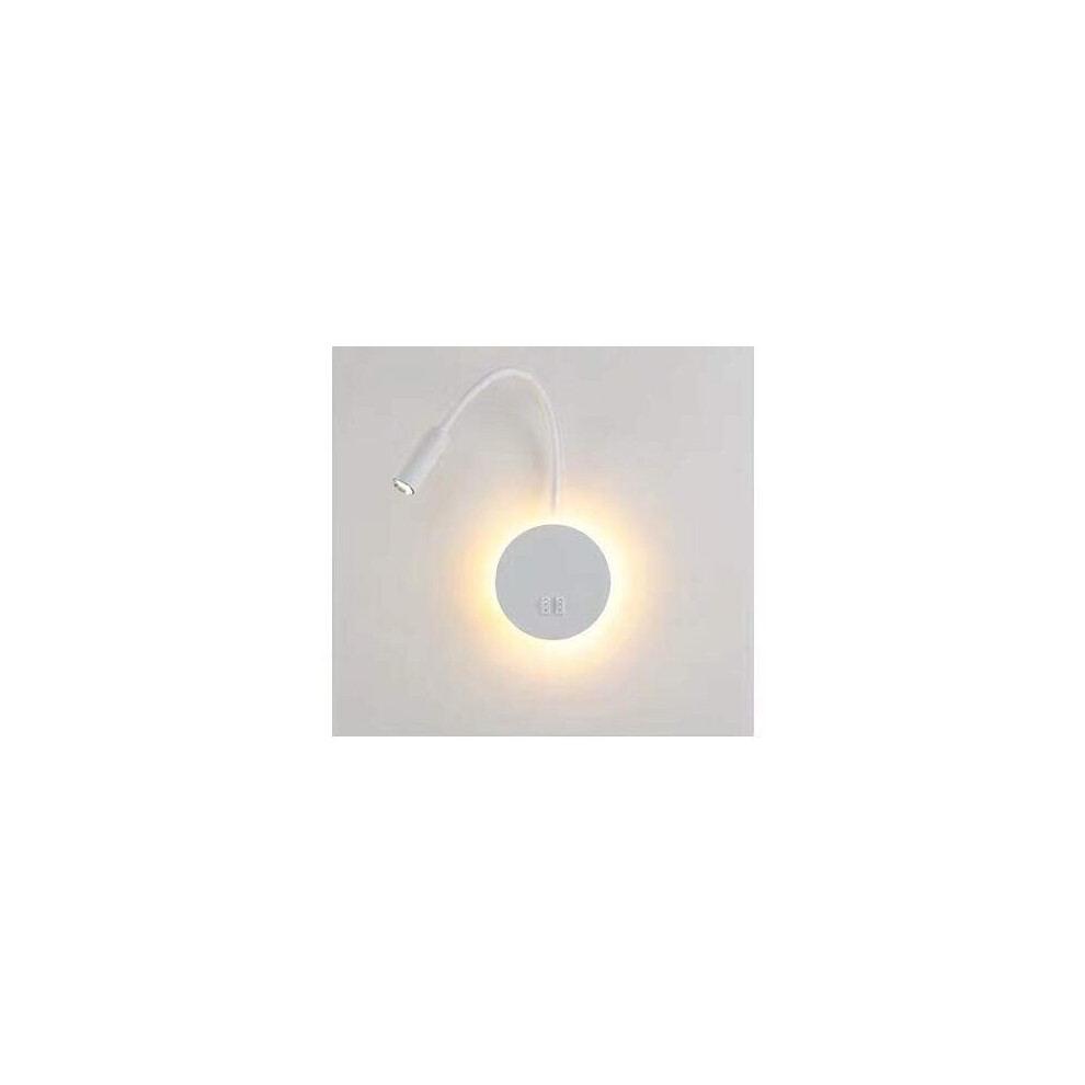 3W8W LED Bedside Lamp Modern Bedroom Light White Reading Lamp Rotatable Wall Lamp with Switch Bed Wall Sconce Light Adjustable Aluminio Hallway
