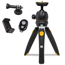 KODAK PhotoGear Mini Verstelbare Tripod met Afstandsbediening, 360 Ball Head, Compact 9" Tafelstatief