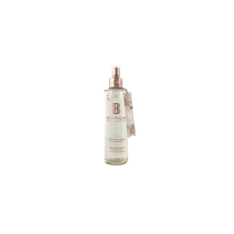 Boutique Mandarin Basil Grapefruit Hair Body Mist Hydrating and Refreshing 250ml