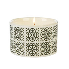 Fired Earth Black Tea and Jasmine Ceramic Candle Up to 26 Hour Burn timeCream WhiteMedium