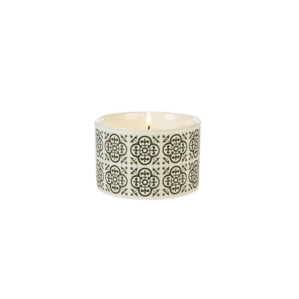 Wax Lyrical Fired Earth Tea And Jasmine Ceramic Candle Up To 26 Hour Burn Timecream Whitemedium Black