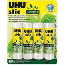 Stic ReNATURE 4 x 40g Eco Friendly Solvent Glue Stick in a Renewable Resource PackagingWhite