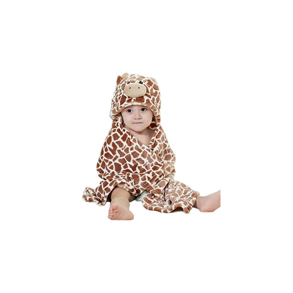 Baby Hooded Blanket Soft Warm Fleece Cozy Swaddle Wrap For Newborn Infant Toddler Coral Hilmocho