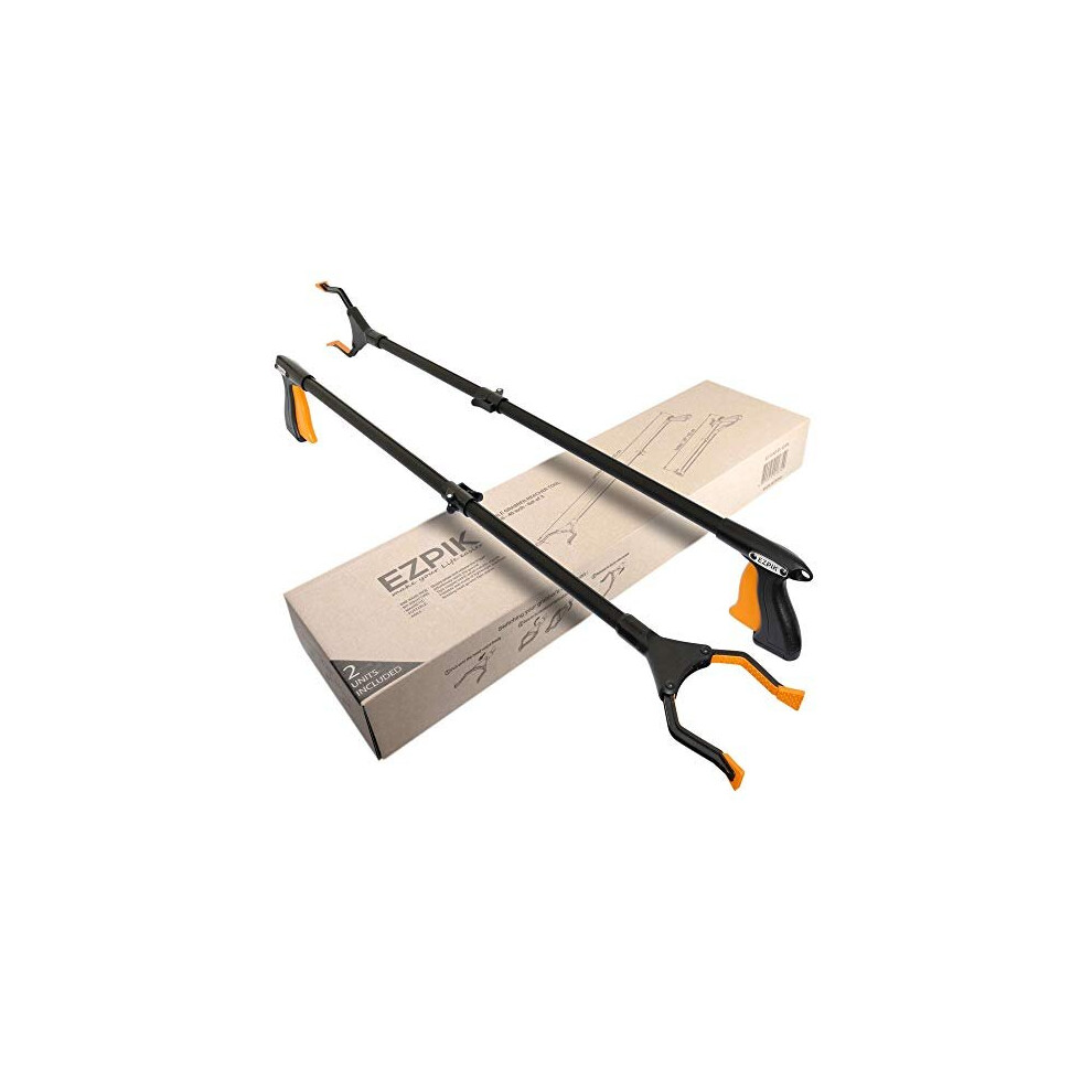 Ezpik 2 X 40 Extra Long Litter Pickergrabber Heavyduty Rubbish Picker Grabber Stick Extra Long Grabber Tool With Rotating Head Foldable Reaching Aids