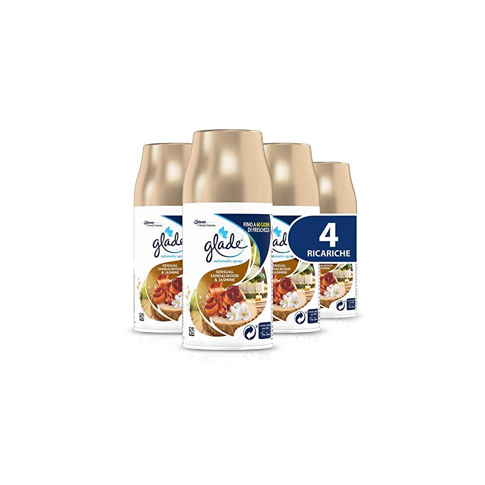 Automatic Refill Spray Sensual Sandalwood Jasmine Fragrance 1 Pack of 4 x 269 ml