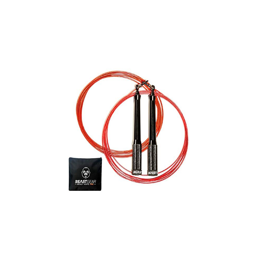 Beast Rope by Beast Gear Speed Skipping Rope for Fitness Conditioning Fat Loss Ideal for Crossfit Boxing MMA HIIT Interval Training Double Unders