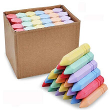 24 PCS Cone Shaped NonToxic Washable Sidewalk Jumbo Chalk Set for Art Play Summer Outdoor Games and Chalkboard Drawing