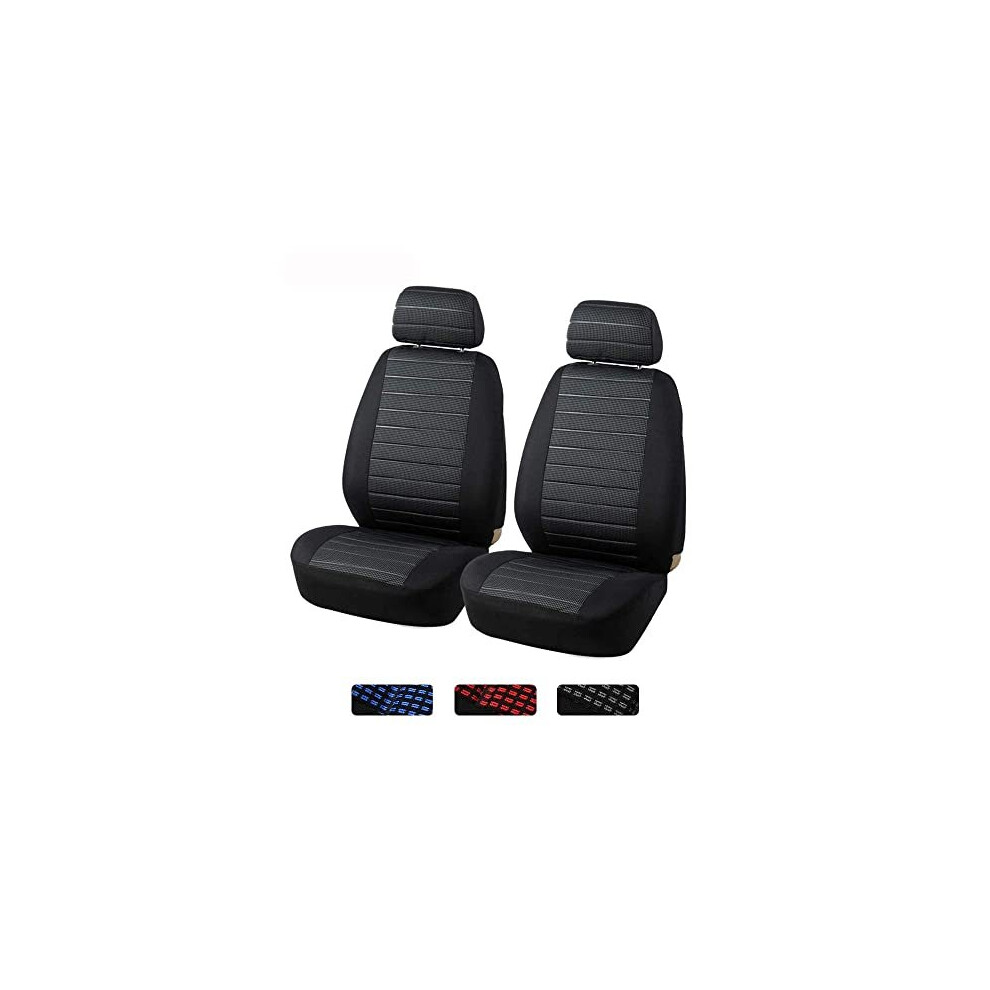 Front Pair Car Seat Covers Universal Fit Front Seat Covers Jacquard Cloth Auto Seat Covers Set For Most Sedans Vans Suvs Trucks Car Seat Protector 738630685754