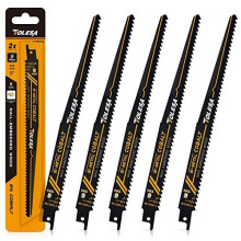 Reciprocating Saw Blades for Wood Nail Embedded Window Door Demolition and Construction Wood Cutting 225mm 6TPI Sawzall Blades Wood BiMetal Teeth with