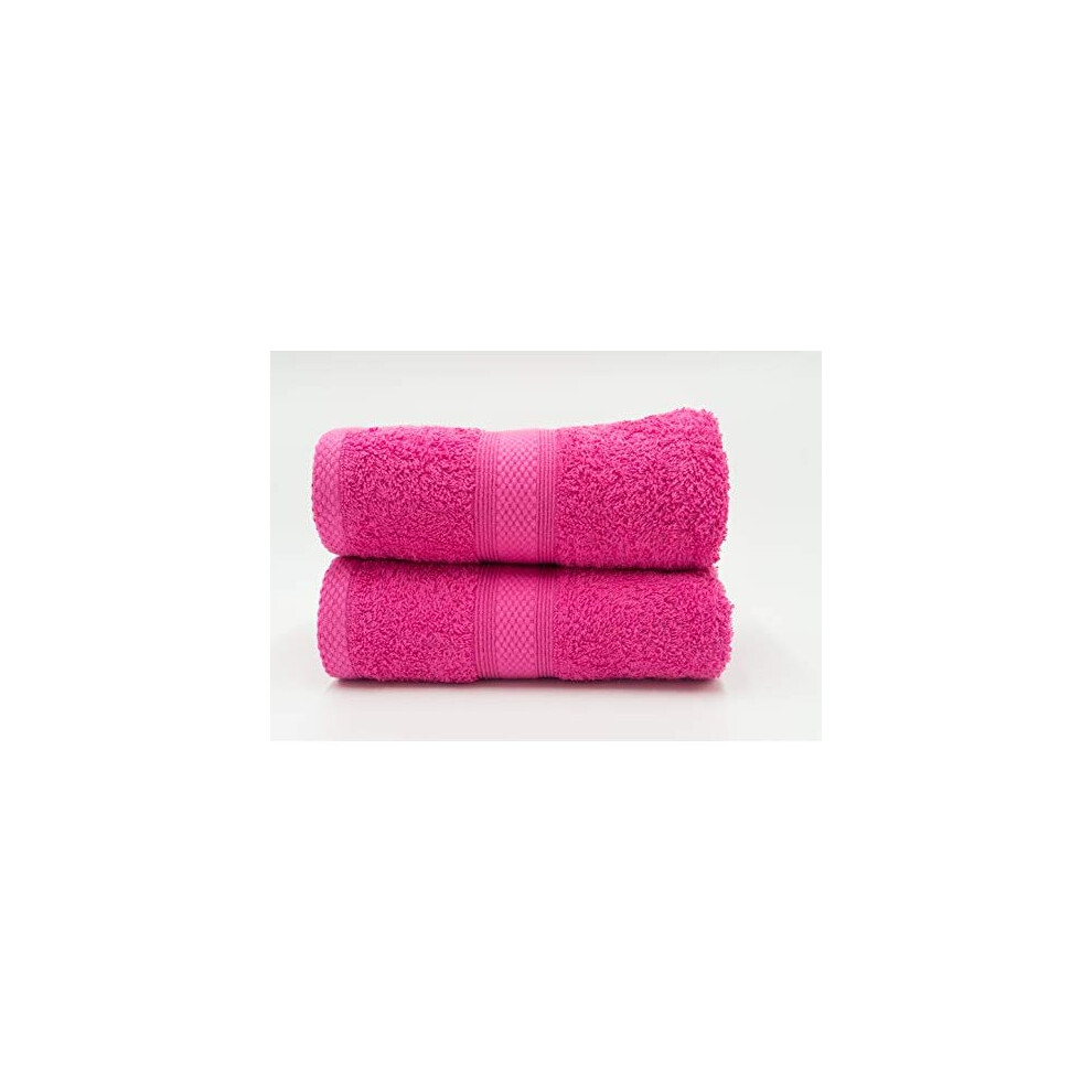 Pack of 2 100 Combed Cotton Hot Pink Hand Towels